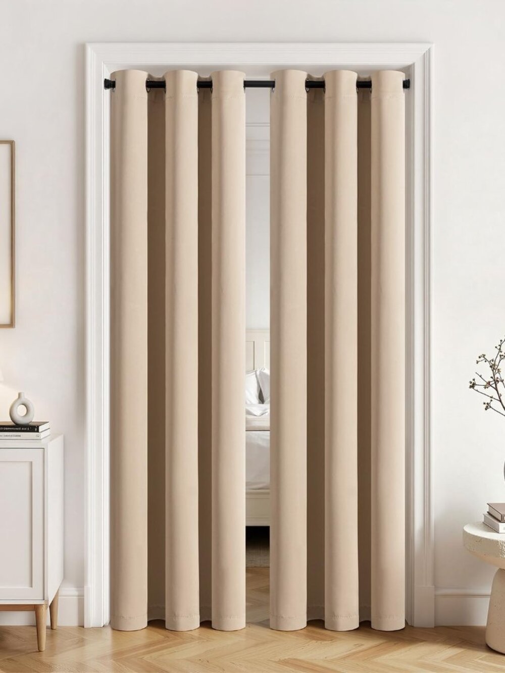 Closet Curtain for Open Closet Without Door Grommet Top 34x80 Inches